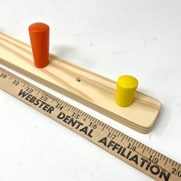 Ikea FLISAT Knob Wall Rack Natural Wood 4-Colorful Pegs - Picture 6 of 6